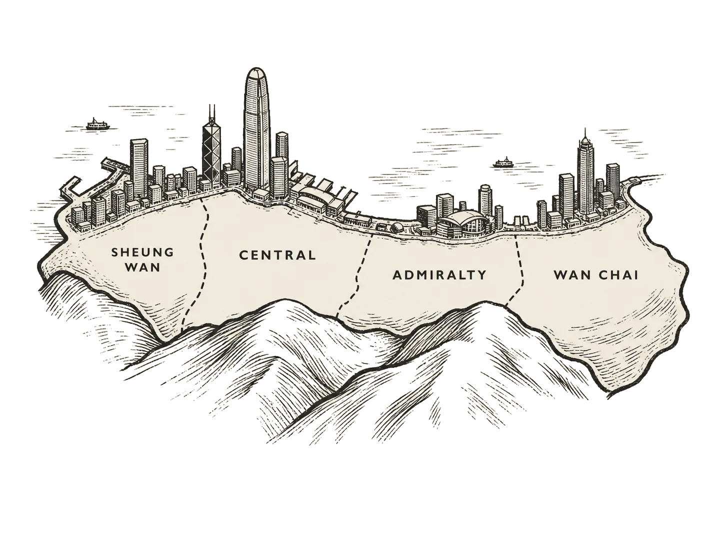 Map of Hong Kong neighbourhoods